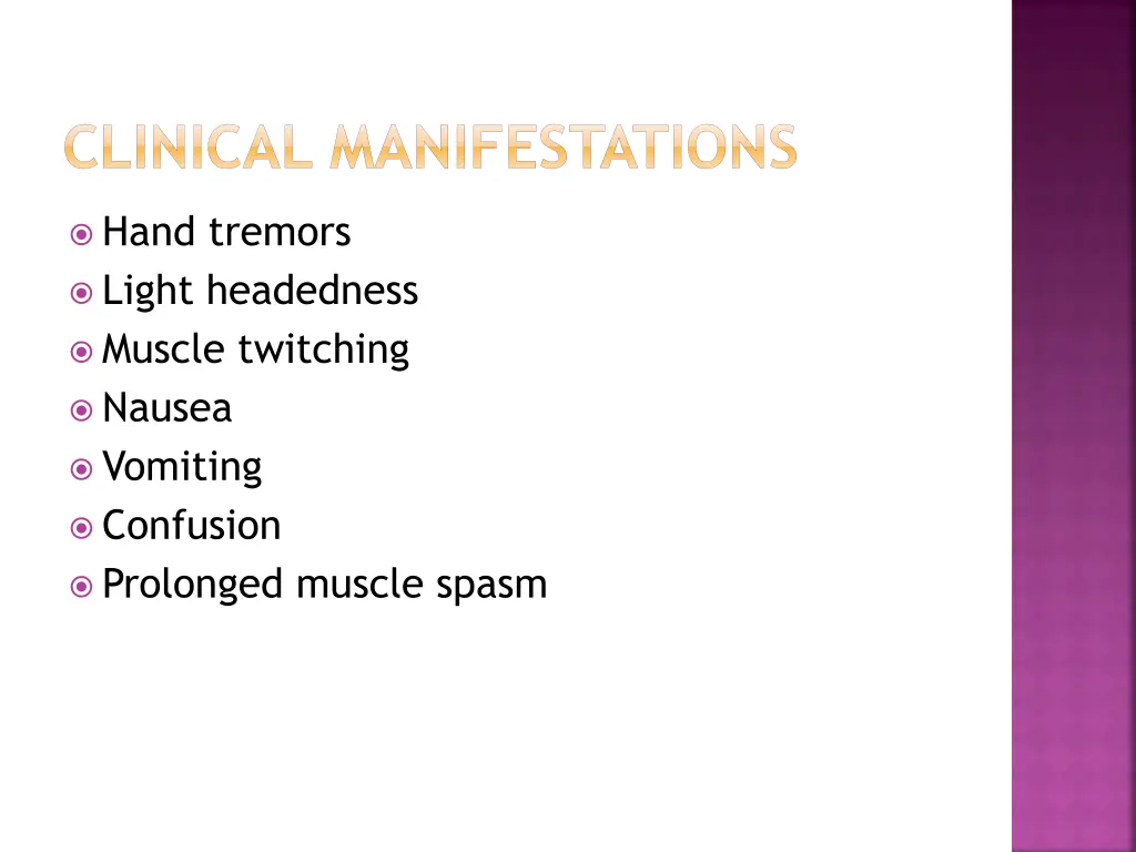 clinical manifestations