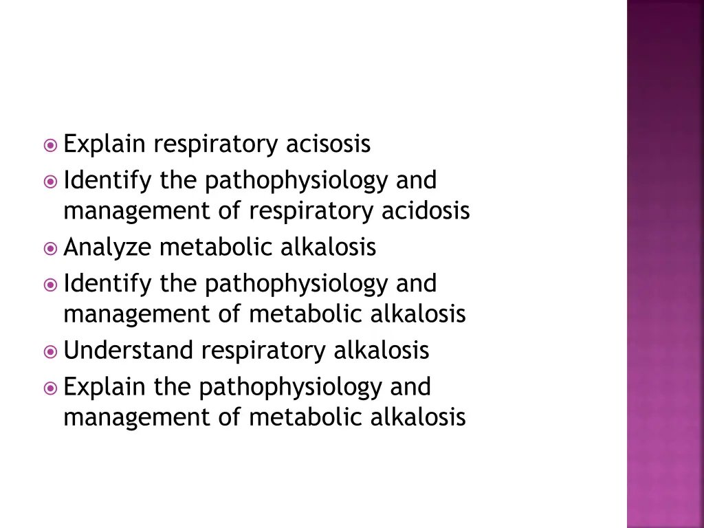 explain respiratory acisosis identify