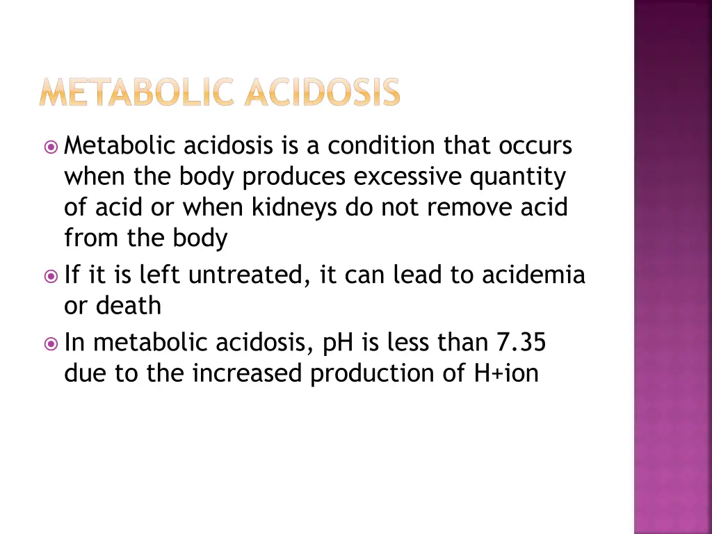 metabolic acidosis