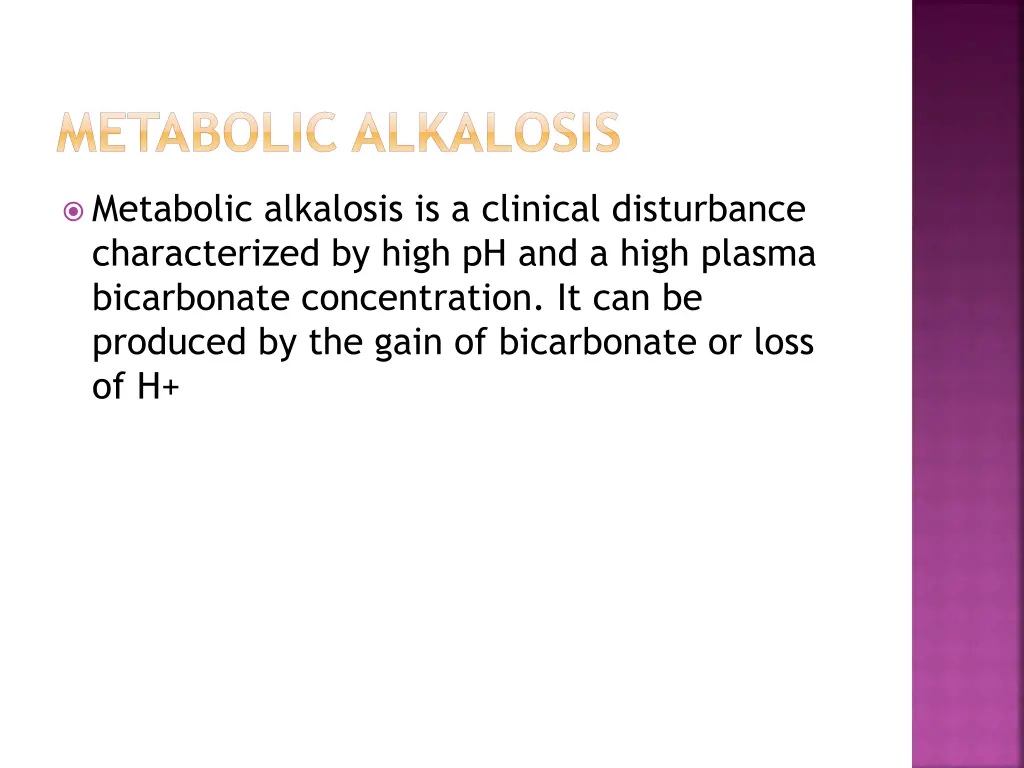 metabolic alkalosis
