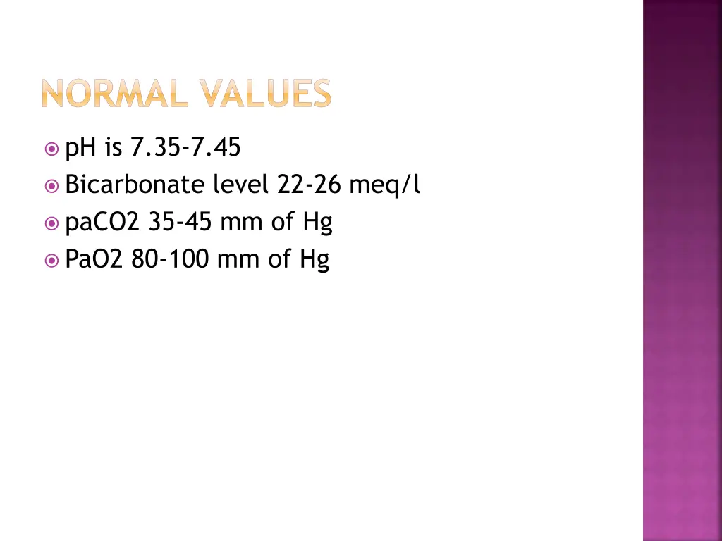normal values