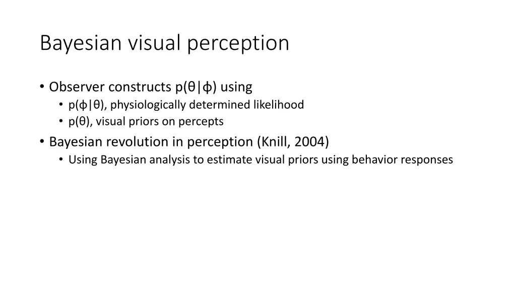bayesian visual perception