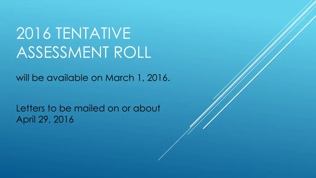 2016 tentative assessment roll