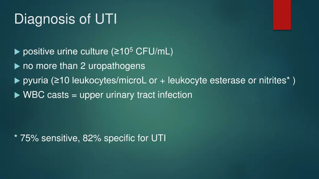 diagnosis of uti