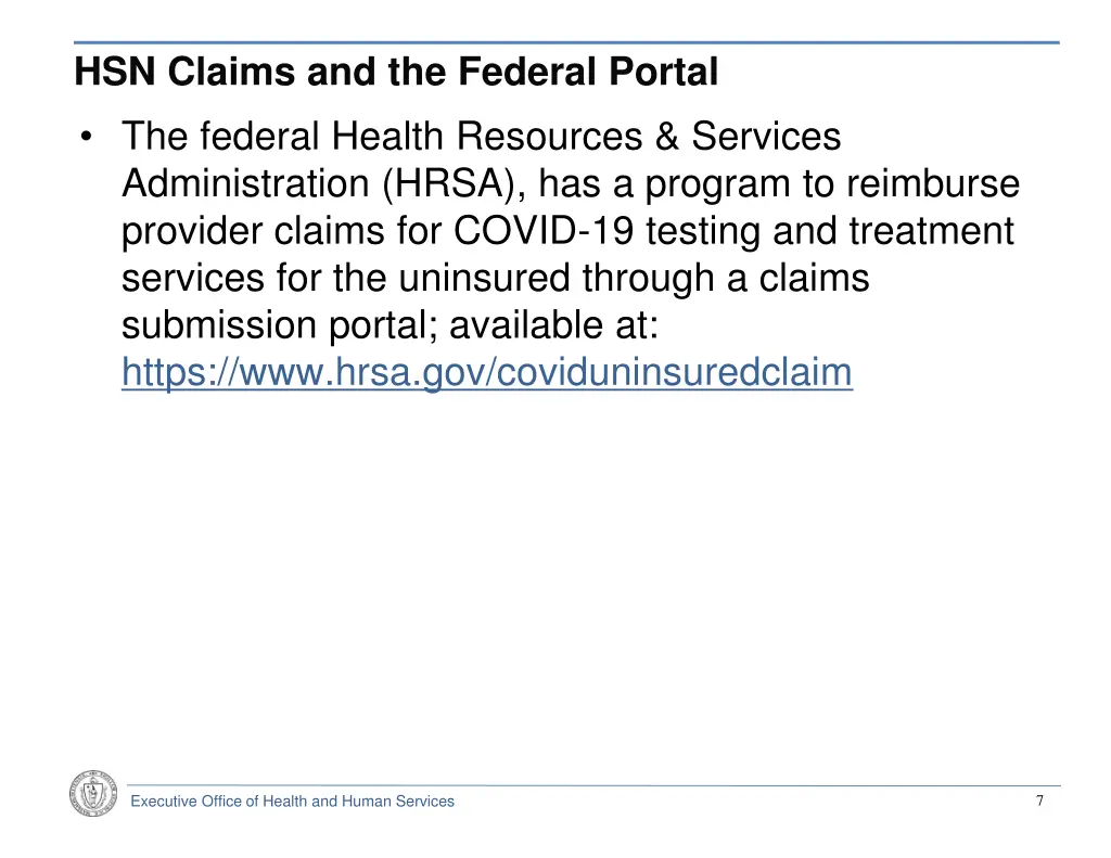 hsn claims and the federal portal the federal