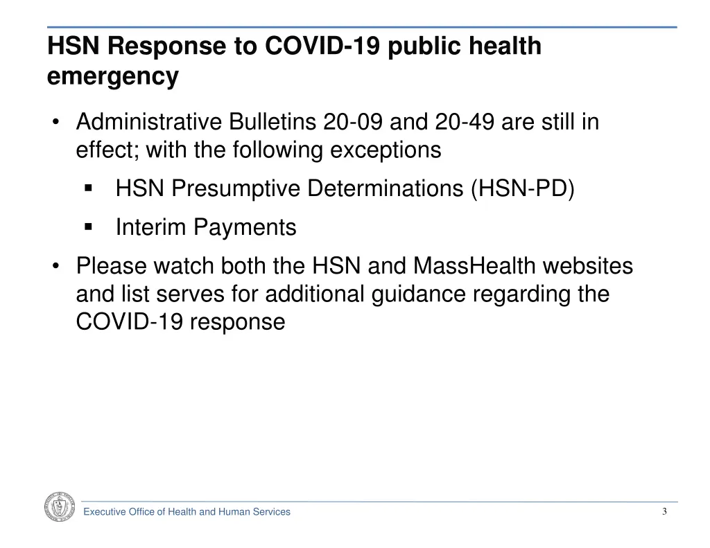 hsn response to covid 19 public health emergency