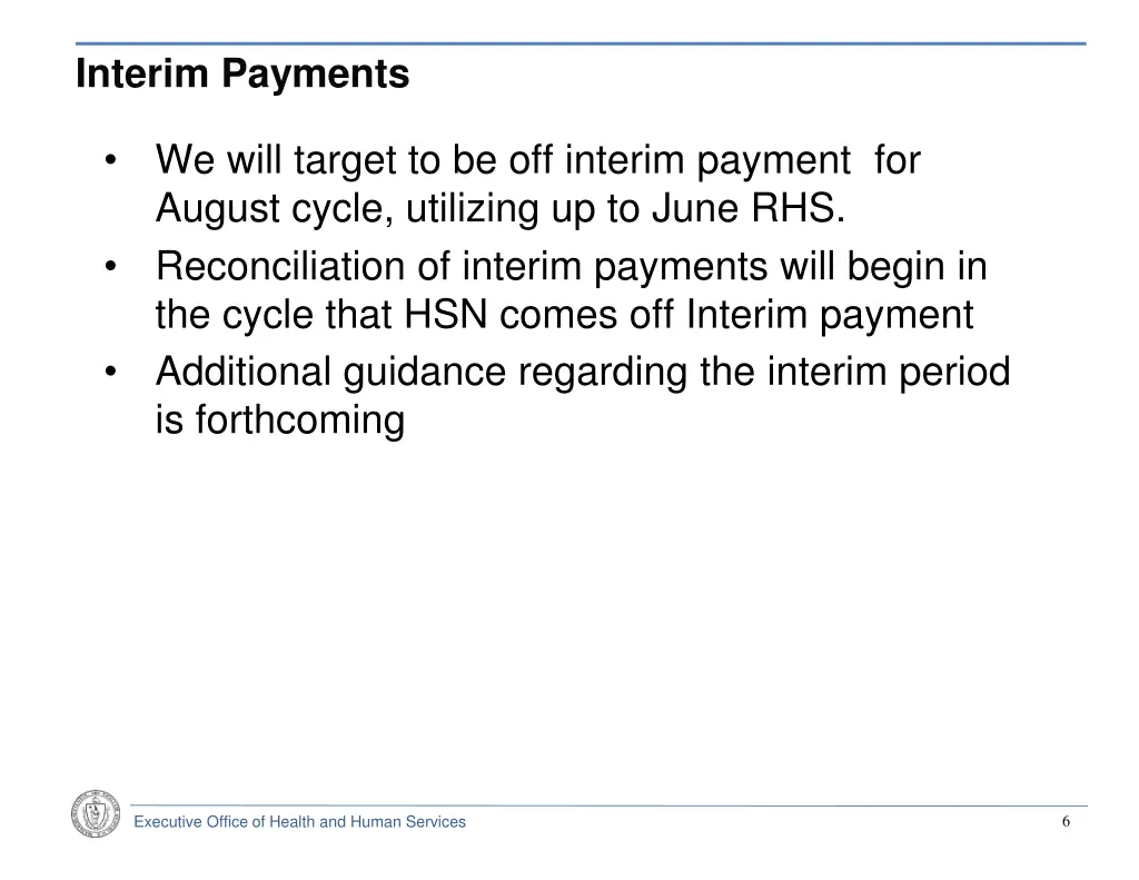interim payments