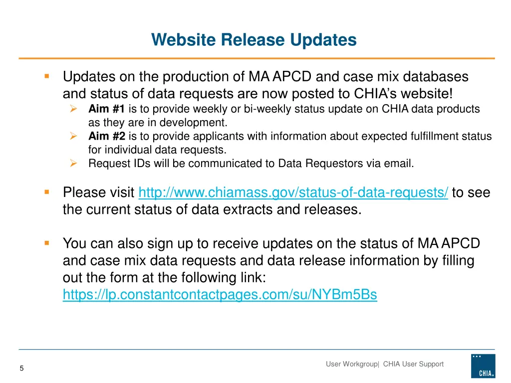 website release updates