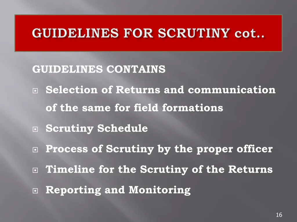 guidelines contains