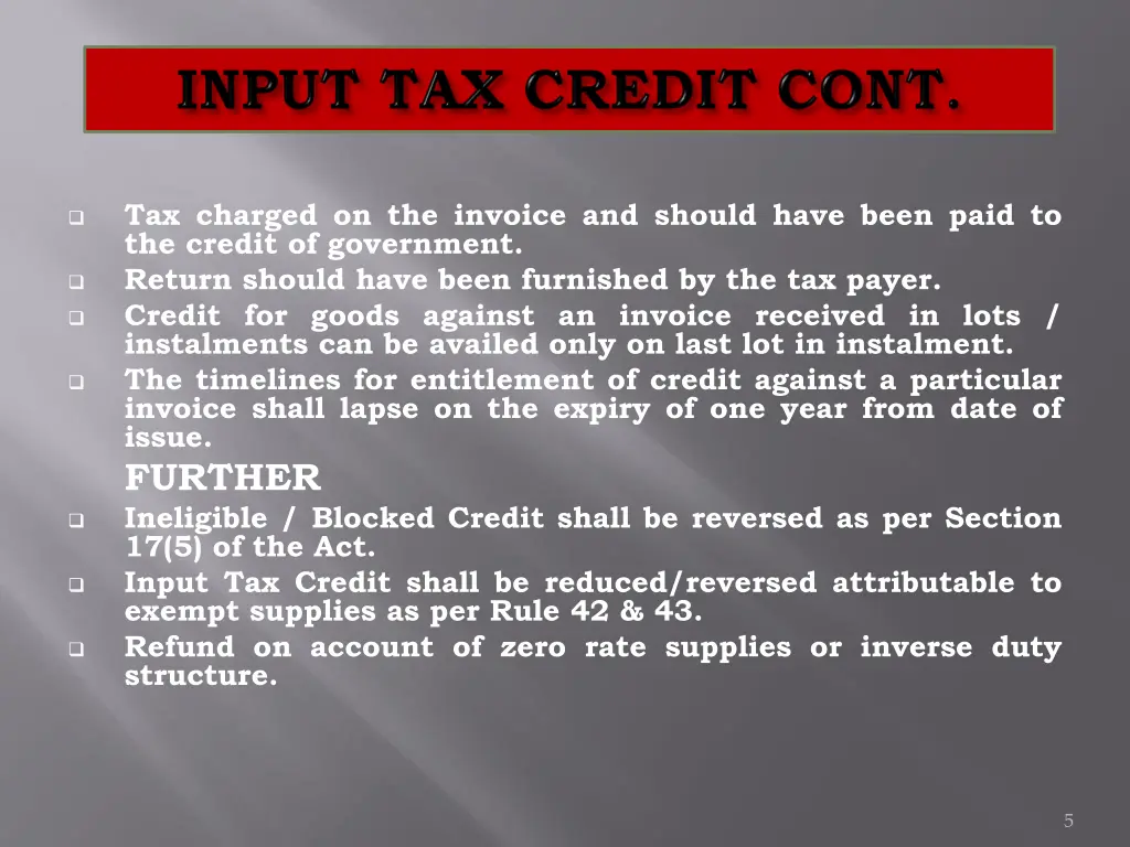 tax charged on the invoice and should have been
