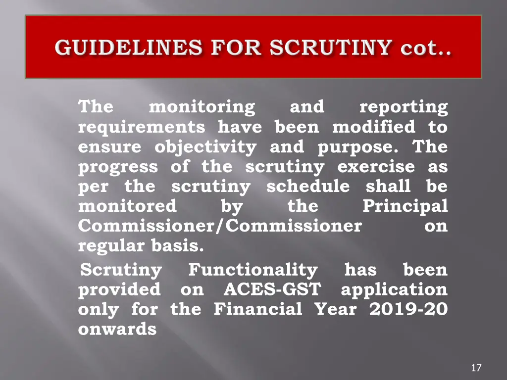 the requirements have been modified to ensure