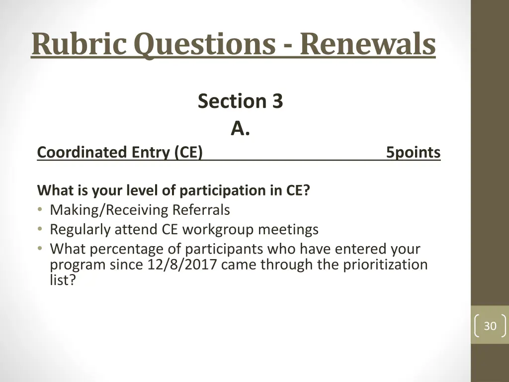 rubric questions renewals 11