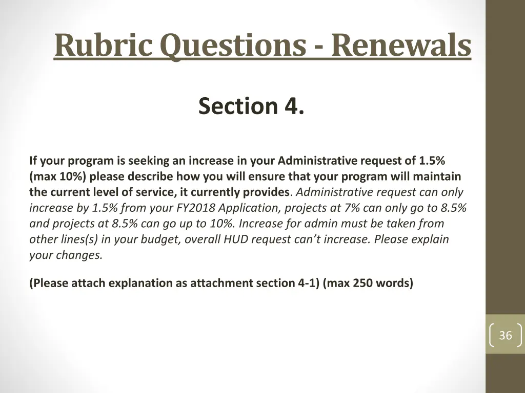 rubric questions renewals 16