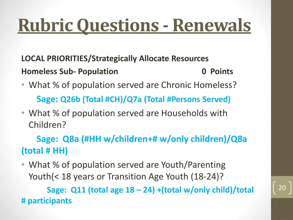 rubric questions renewals 3