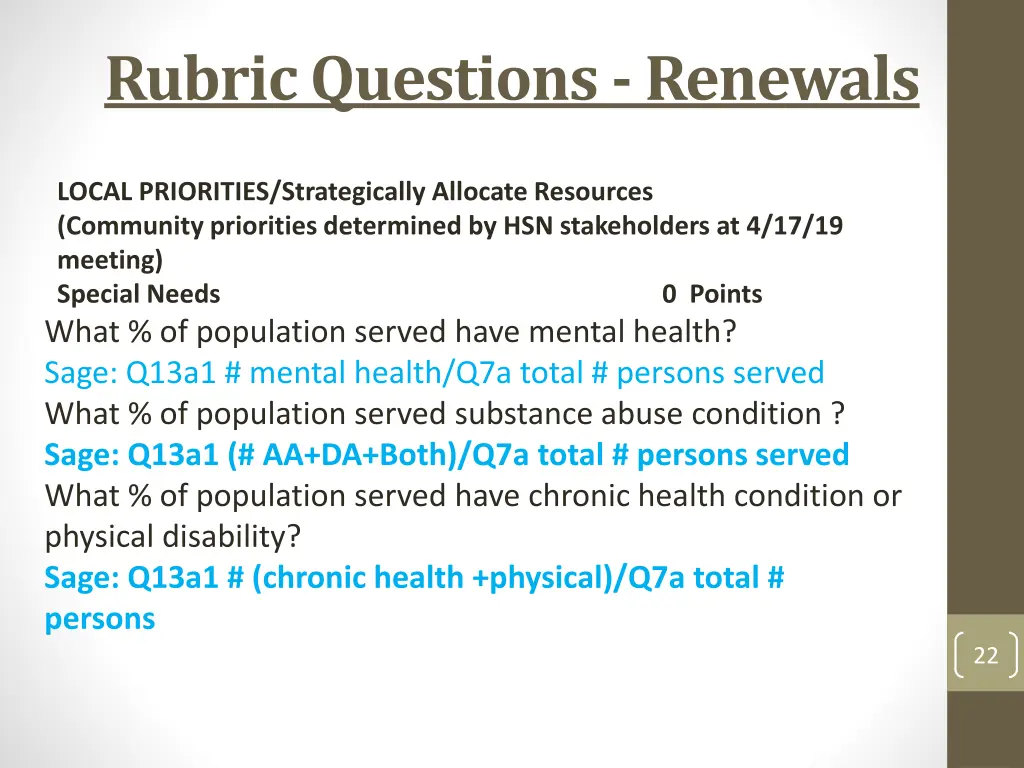 rubric questions renewals 5