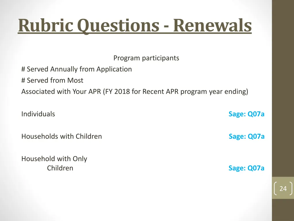 rubric questions renewals 6