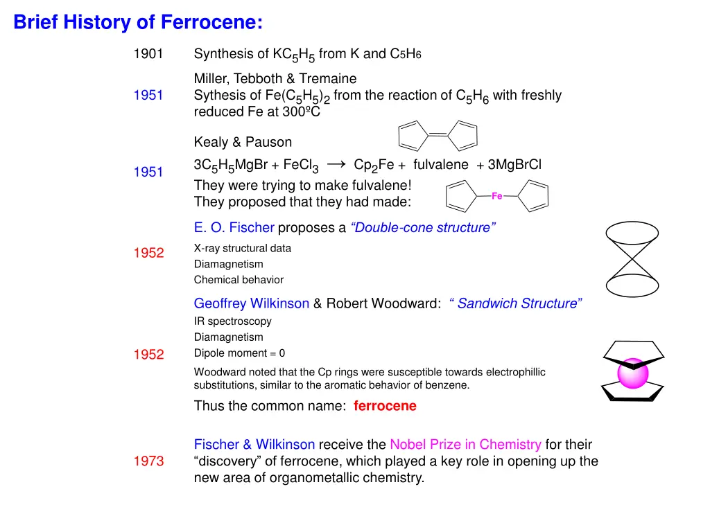 brief history of ferrocene