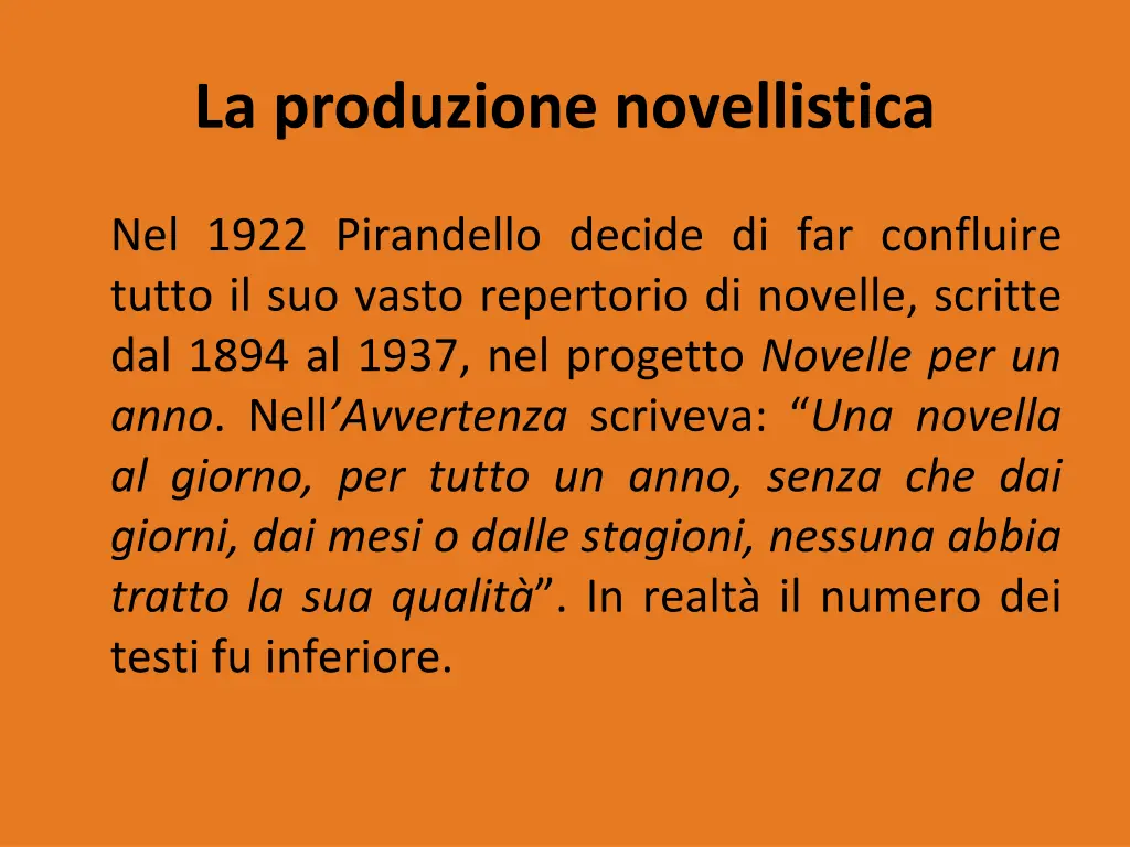 la produzione novellistica