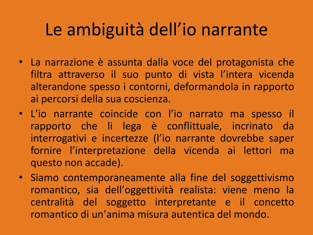 le ambiguita dell io narrante