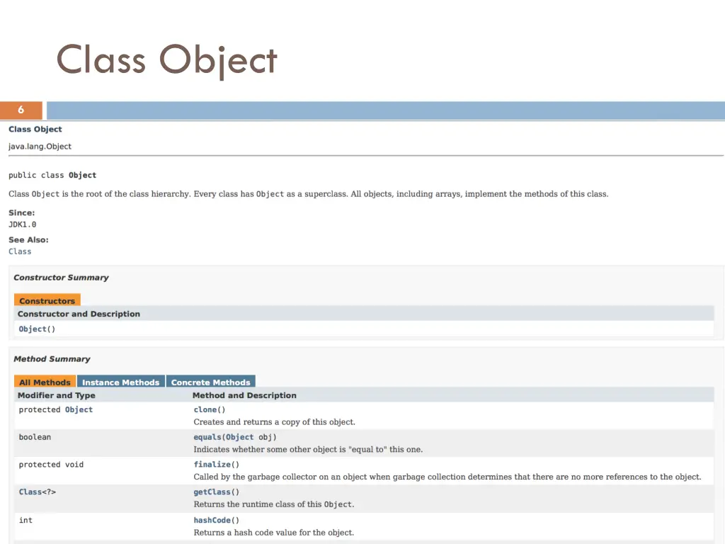 class object