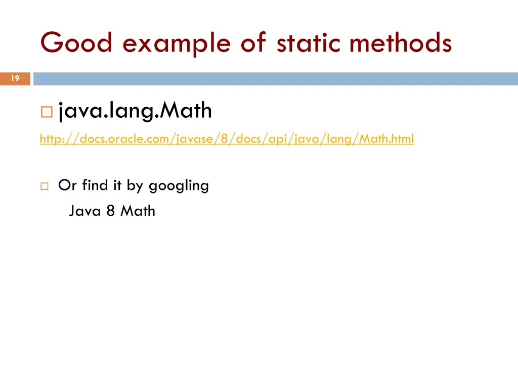 good example of static methods