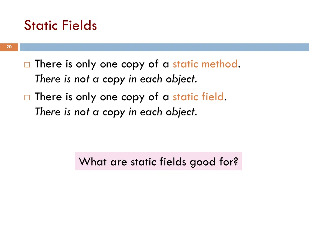 static fields