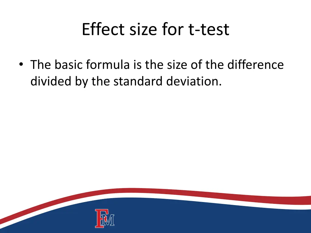 effect size for t test 1