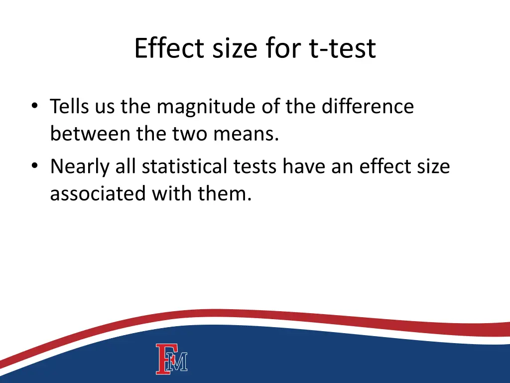 effect size for t test