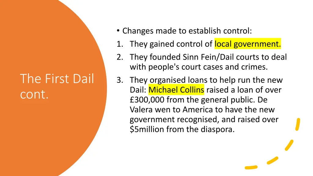 changes made to establish control 1 they gained