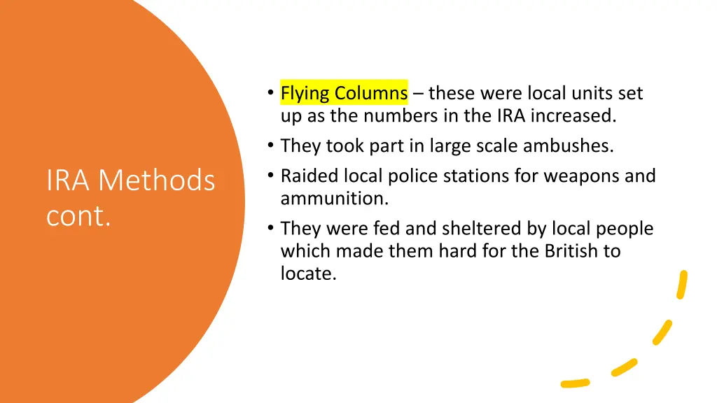 flying columns these were local units