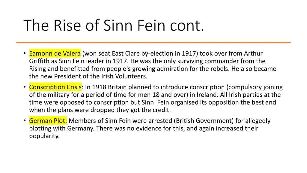 the rise of sinn fein cont