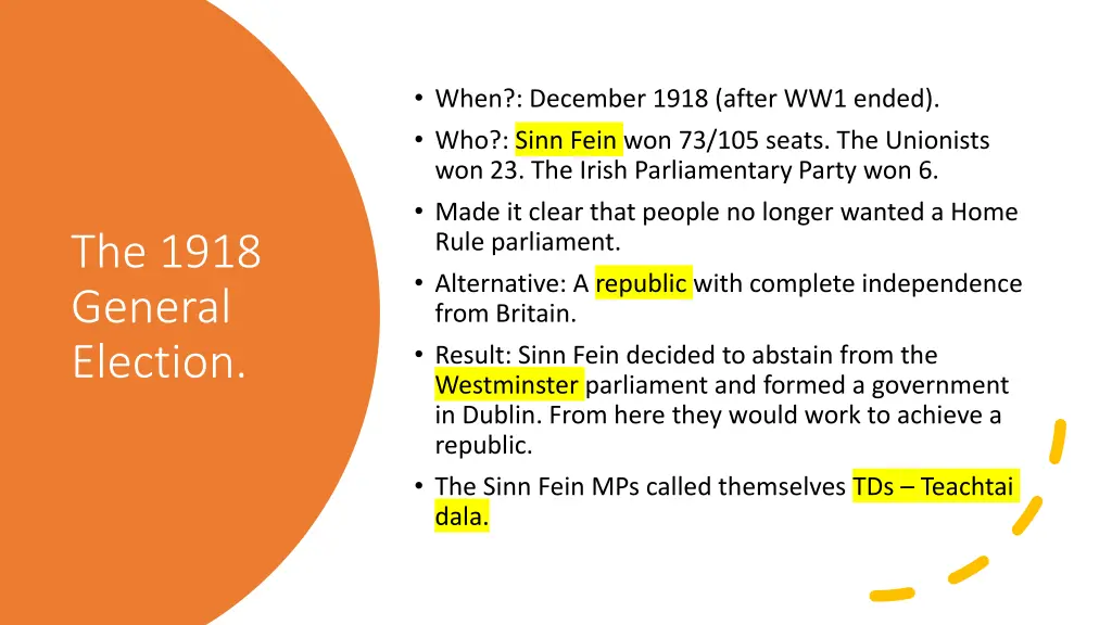 when december 1918 after ww1 ended who sinn fein