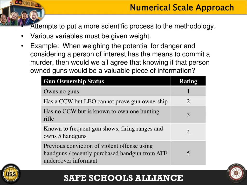 numerical scale approach