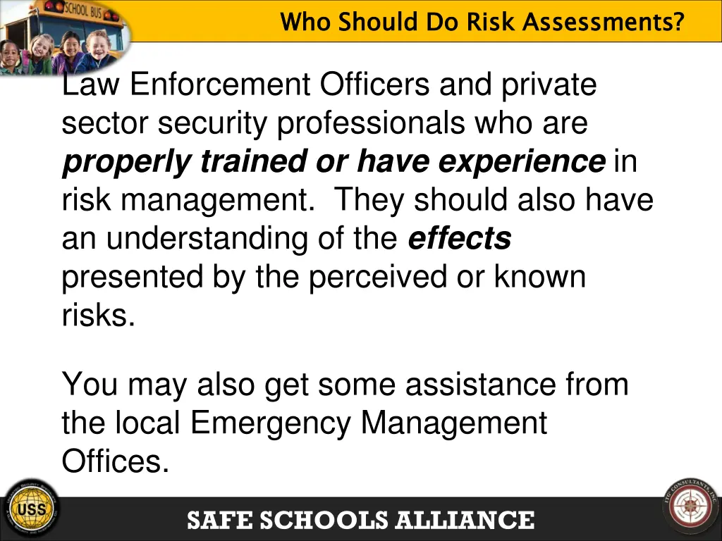 who should do risk assessments