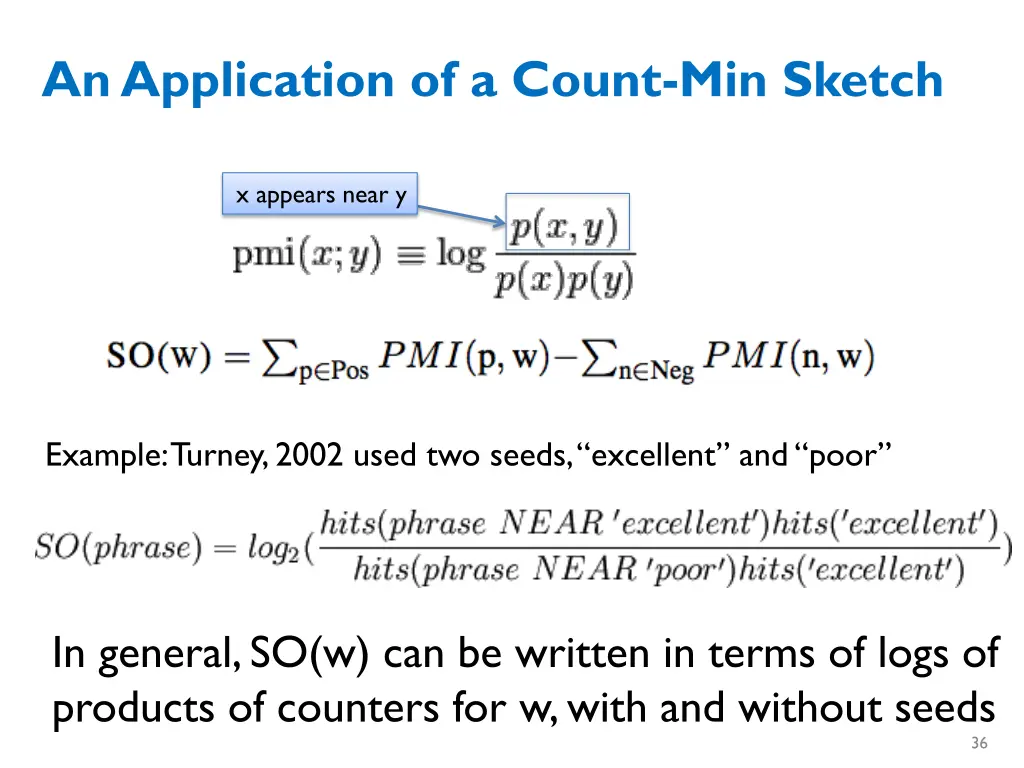an application of a count min sketch 1