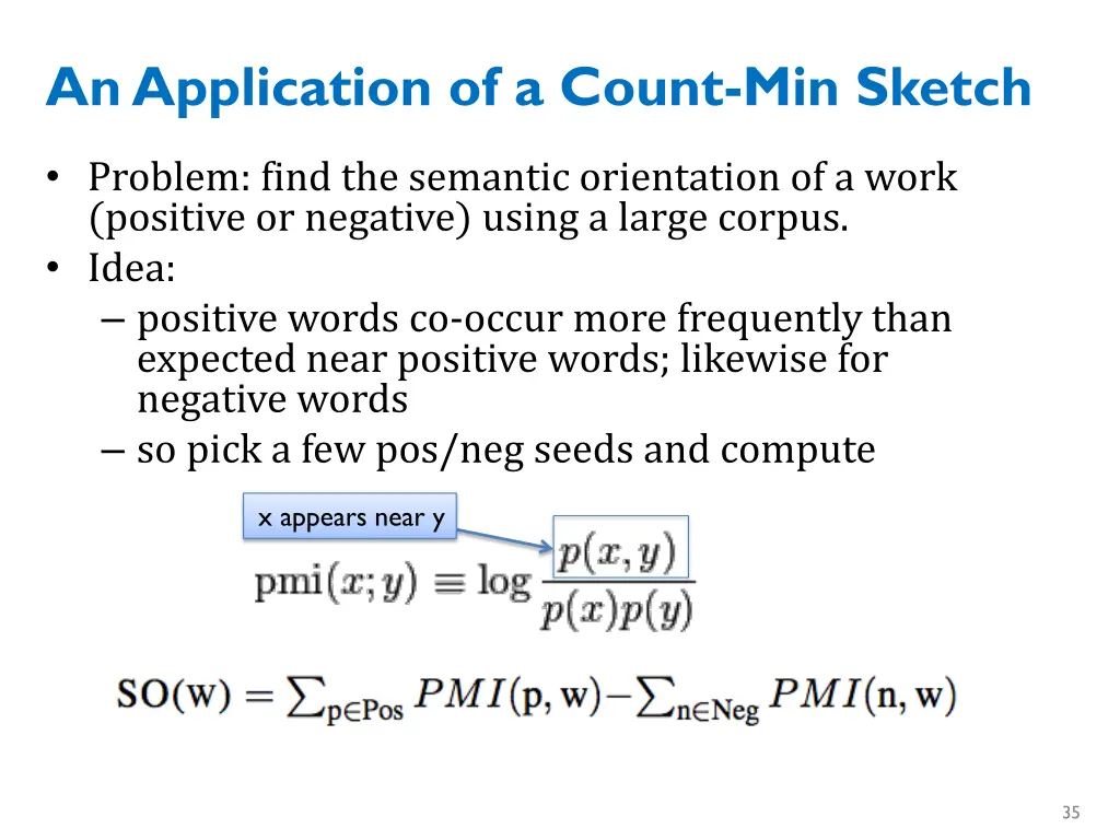 an application of a count min sketch