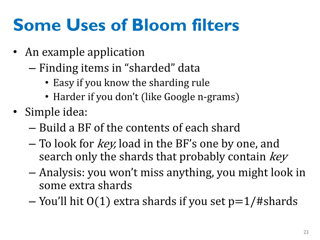 some uses of bloom filters 1