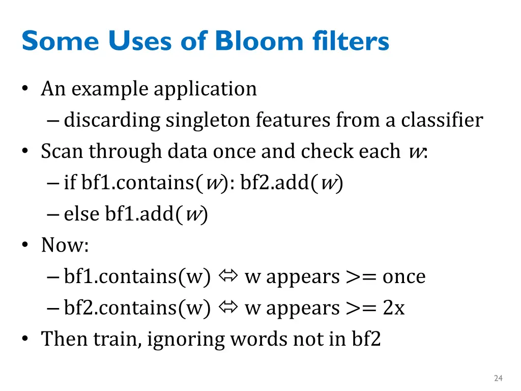 some uses of bloom filters 2