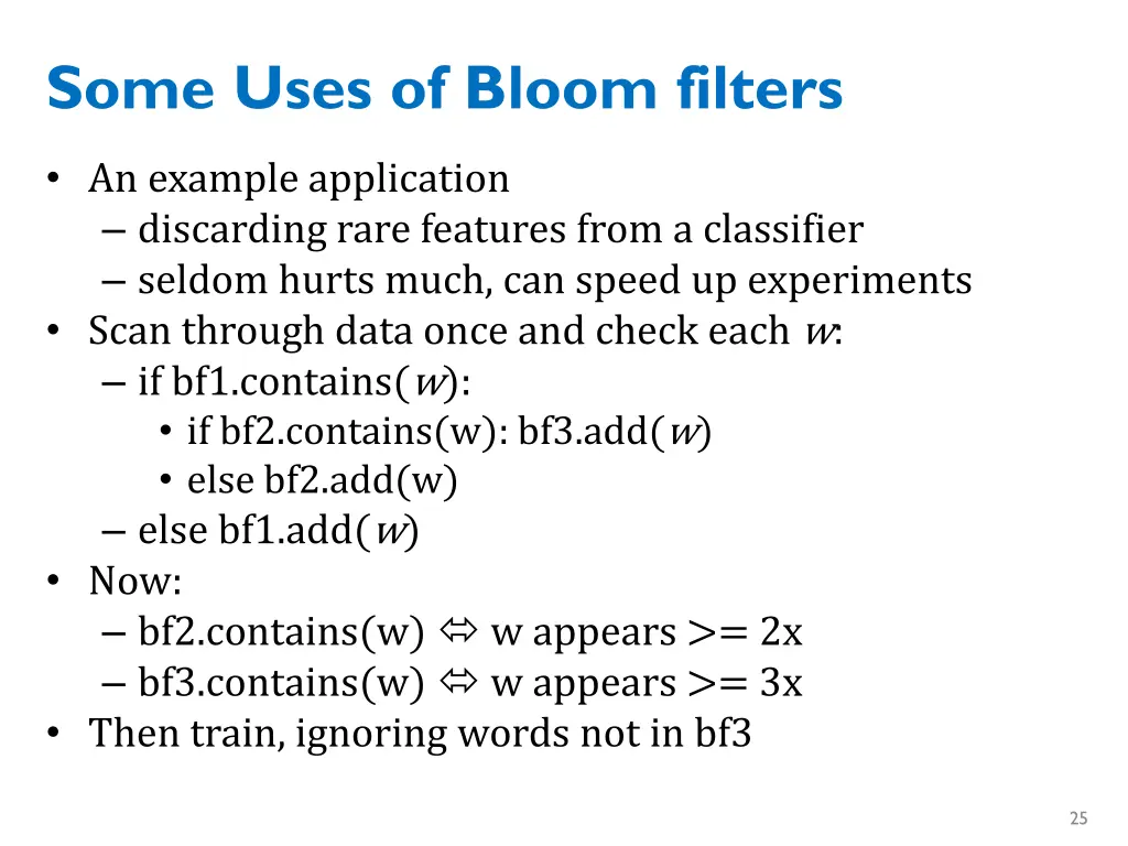 some uses of bloom filters 3
