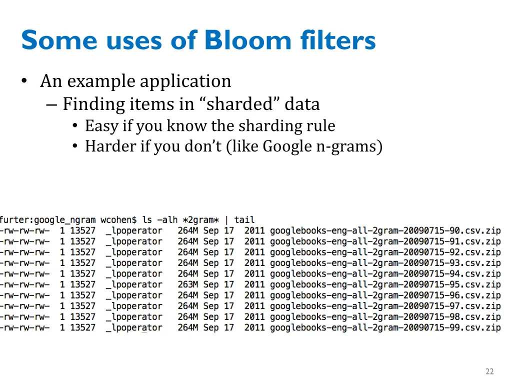 some uses of bloom filters