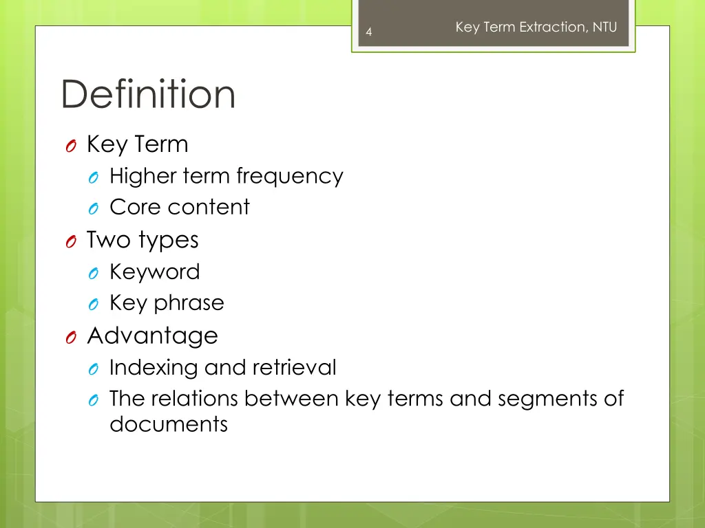key term extraction ntu 2