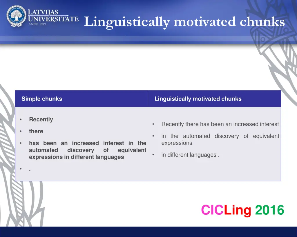 linguistically motivated chunks 4