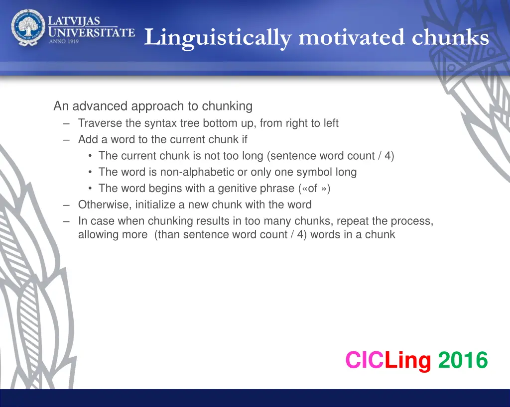 linguistically motivated chunks