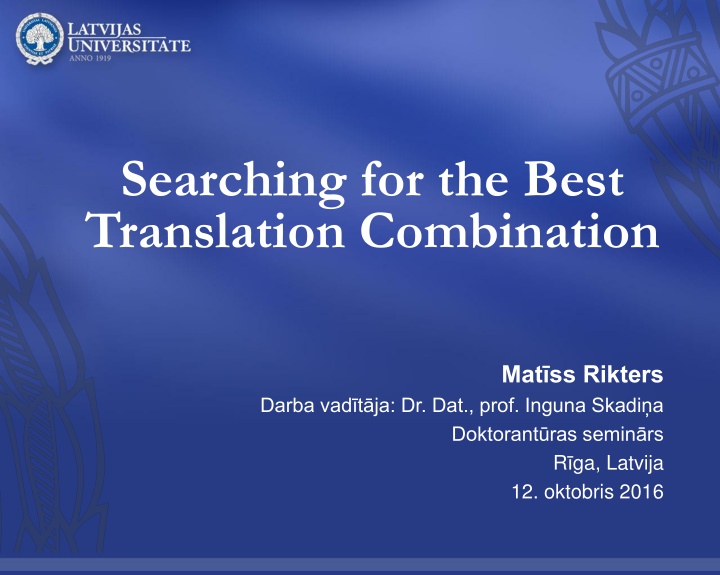 searching for the best translation combination