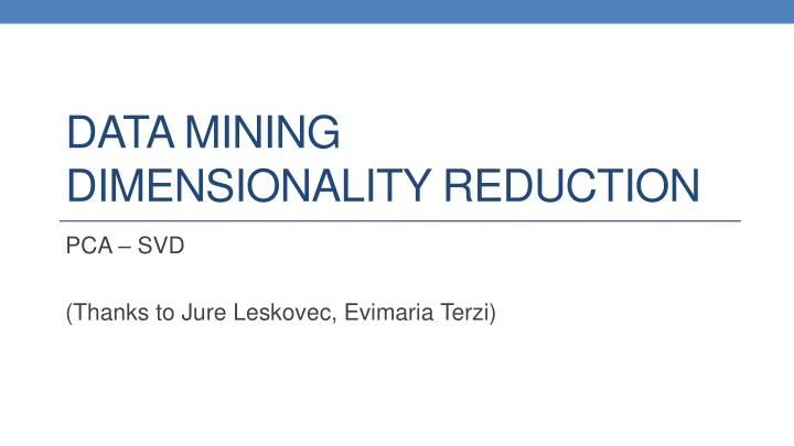 data mining dimensionality reduction