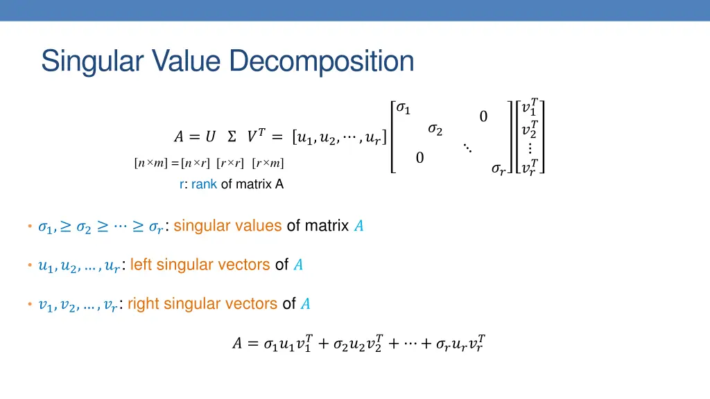 singular value decomposition