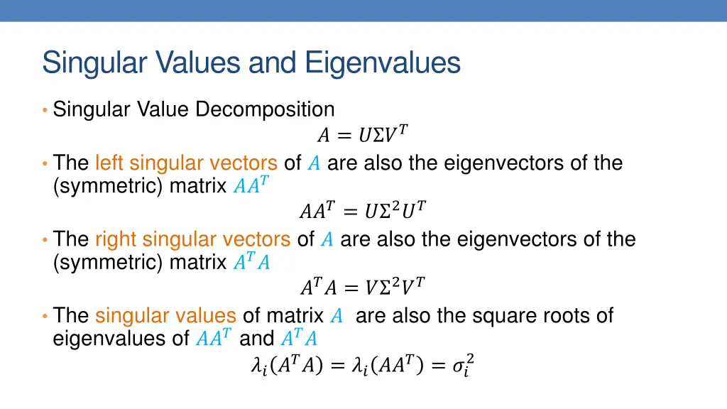 singular values and eigenvalues