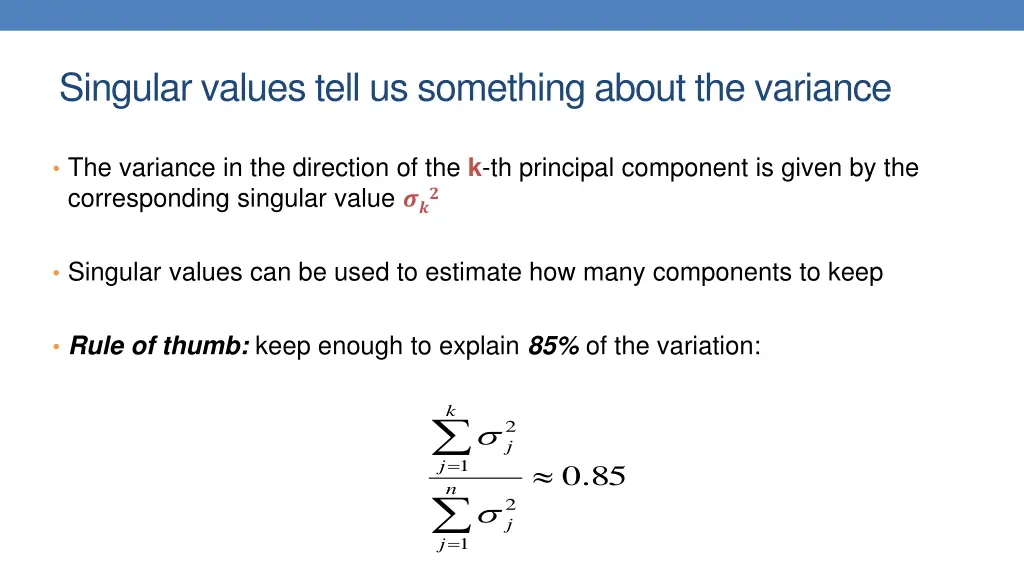 singular values tell us something about