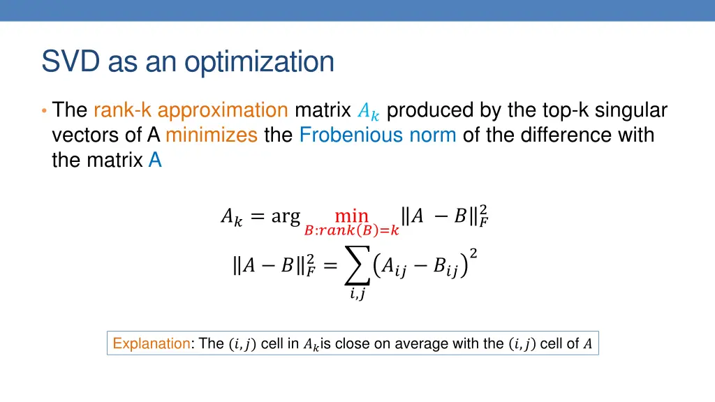 svd as an optimization