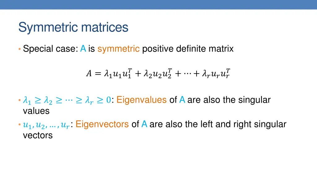 symmetric matrices